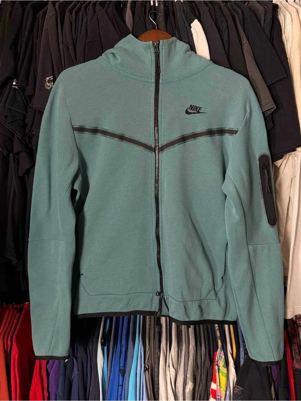 Nike Sportswear Tech Fleece Hoodie Men’s Medium Blue Zip Up Gorpcore Techwear